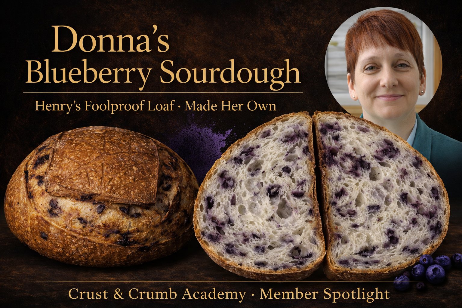 Donna's Blueberry Sourdough - Crust and Crumb Academy Member Spotlight